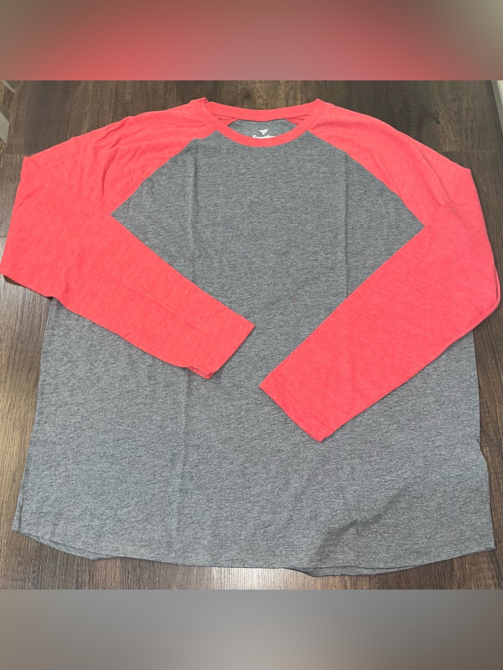 Fanatics Gray Body Long-Sleeve Raglan Tee with Coral Sleeves size 3XL